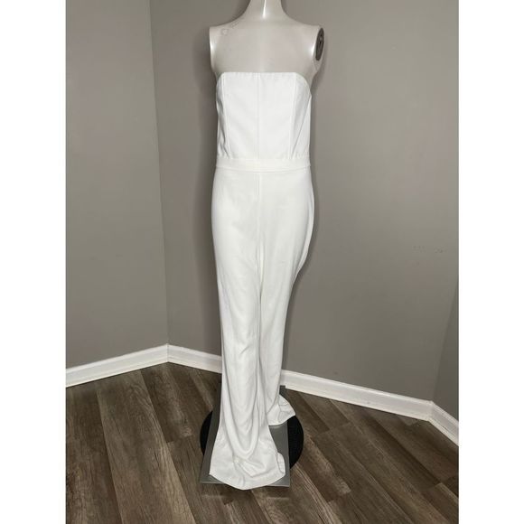 Alice + Olivia Lavera Jumpsuit in Off White US 6 $495 - Picture 5 of 7